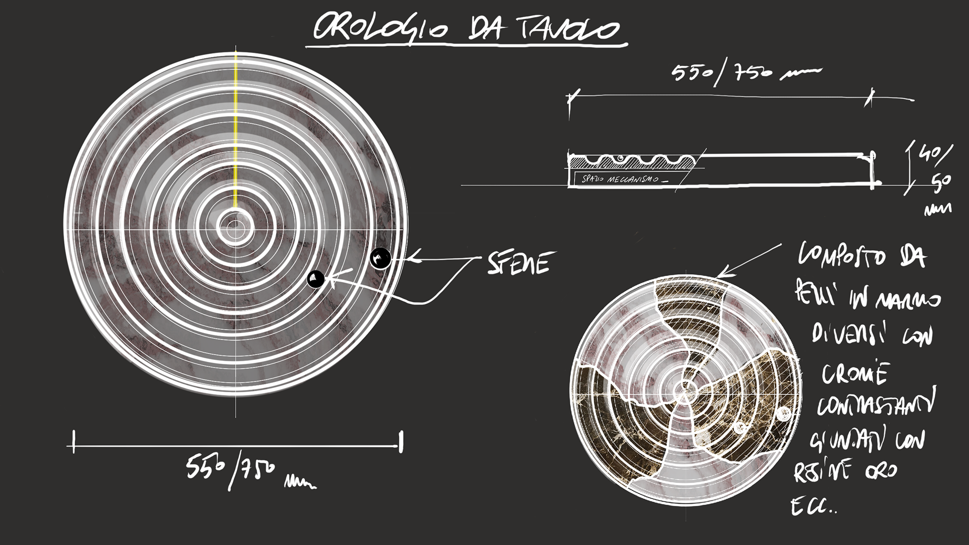 Sketches and concepts – creative reuse of marble waste 3
