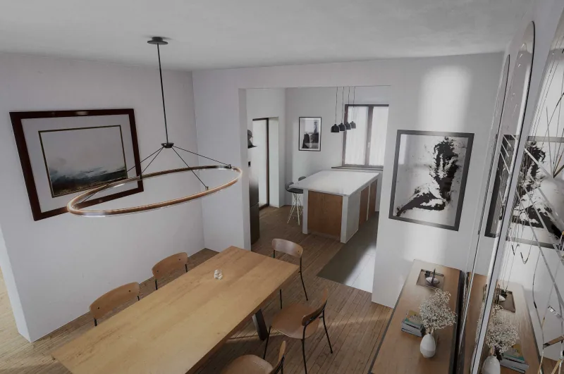 Residenza in marmo e legno – cucina 2
